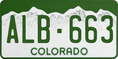 CO license plate ALB663