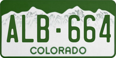 CO license plate ALB664
