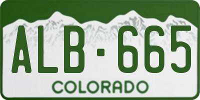 CO license plate ALB665