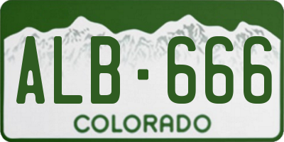CO license plate ALB666