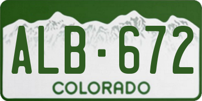 CO license plate ALB672