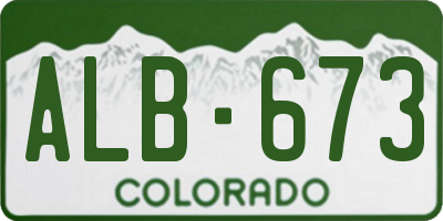 CO license plate ALB673