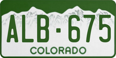 CO license plate ALB675