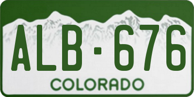 CO license plate ALB676