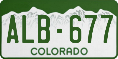 CO license plate ALB677