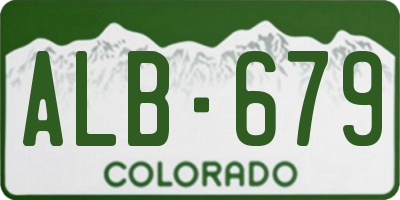 CO license plate ALB679