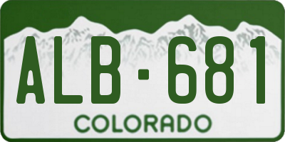 CO license plate ALB681