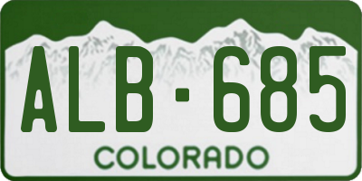 CO license plate ALB685