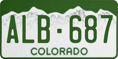 CO license plate ALB687