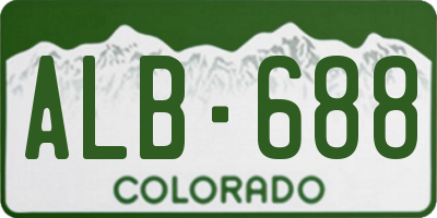 CO license plate ALB688