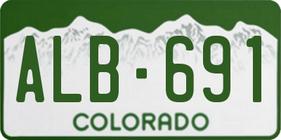 CO license plate ALB691