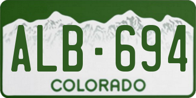 CO license plate ALB694