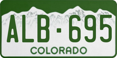CO license plate ALB695