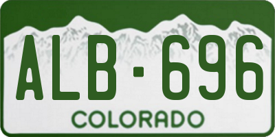 CO license plate ALB696
