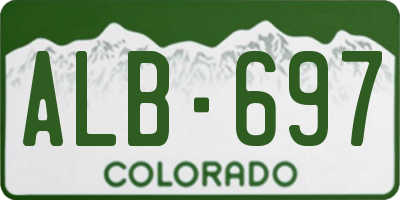 CO license plate ALB697