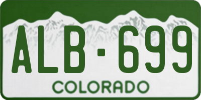 CO license plate ALB699