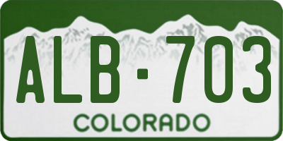 CO license plate ALB703