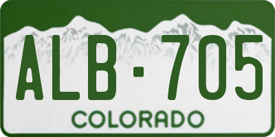 CO license plate ALB705