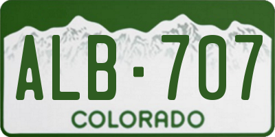 CO license plate ALB707