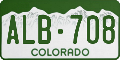 CO license plate ALB708