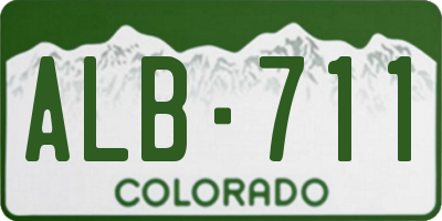 CO license plate ALB711