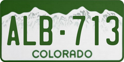 CO license plate ALB713