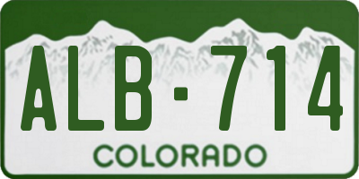CO license plate ALB714