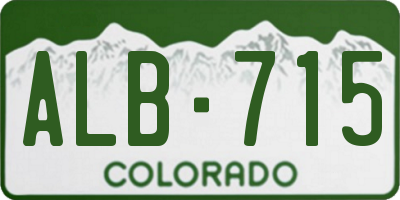 CO license plate ALB715