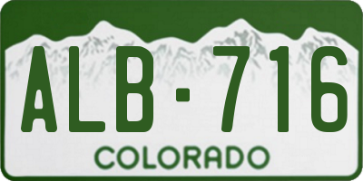 CO license plate ALB716