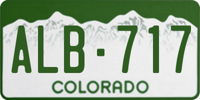 CO license plate ALB717