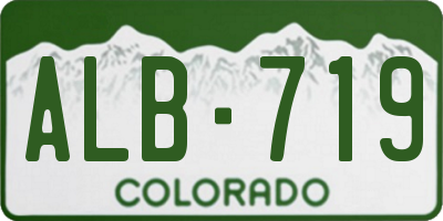 CO license plate ALB719
