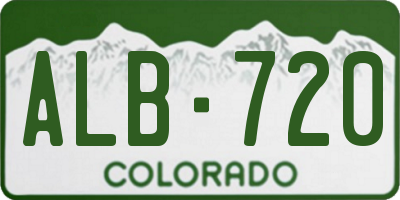 CO license plate ALB720