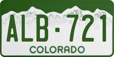 CO license plate ALB721