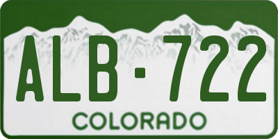 CO license plate ALB722