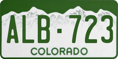 CO license plate ALB723
