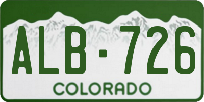 CO license plate ALB726