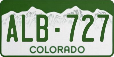 CO license plate ALB727