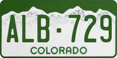 CO license plate ALB729