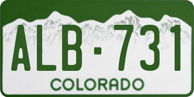 CO license plate ALB731