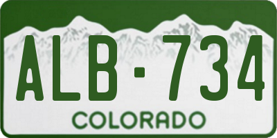 CO license plate ALB734