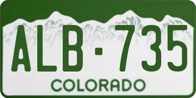 CO license plate ALB735