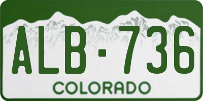 CO license plate ALB736