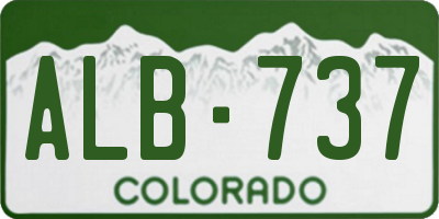 CO license plate ALB737