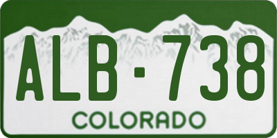 CO license plate ALB738