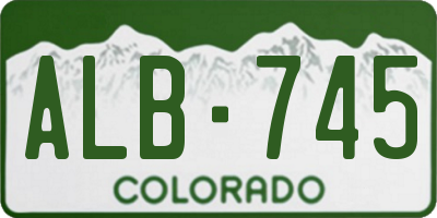 CO license plate ALB745