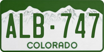 CO license plate ALB747