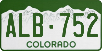 CO license plate ALB752