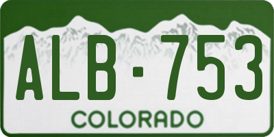 CO license plate ALB753