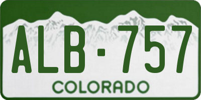 CO license plate ALB757