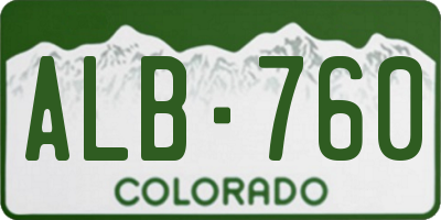 CO license plate ALB760